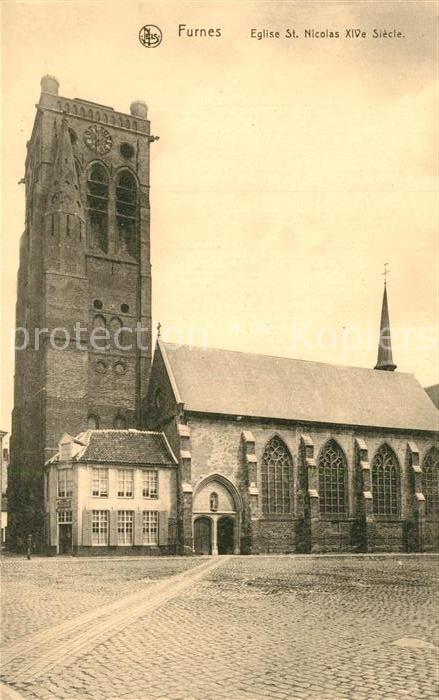 Furnes Veurne West-Vlaanderen Belgie Grande Place Eglise Saint Nicolas