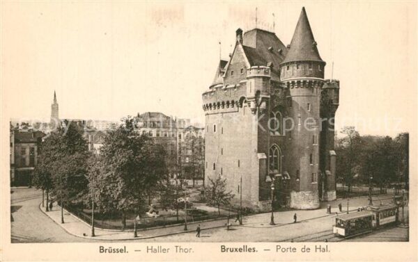 Bruxelles Bruessel Porte de Hal Tram Haller Tor Strassenba