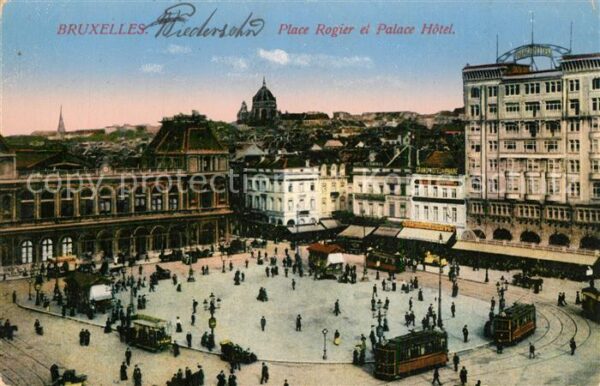 Bruxelles Bruessel Place Rogier et Palace Hotel Tram