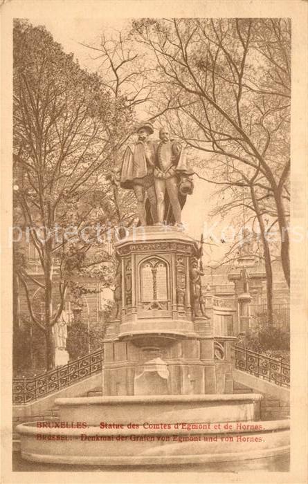 Bruxelles Bruessel Statue des Comtes d_Egmont et de Hornes
