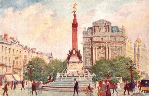 Bruxelles Bruessel Place de Brouckère Monument Anspach Aqu