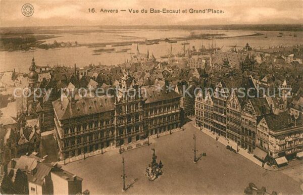 Anvers Antwerpen Vue du Bas Escaut et Grand Place