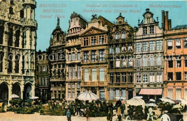 Bruxelles Bruessel Maisons des Corporations Marché aux fle