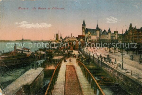 Anvers Antwerpen Musee du Steen et l'Escau Bateaux