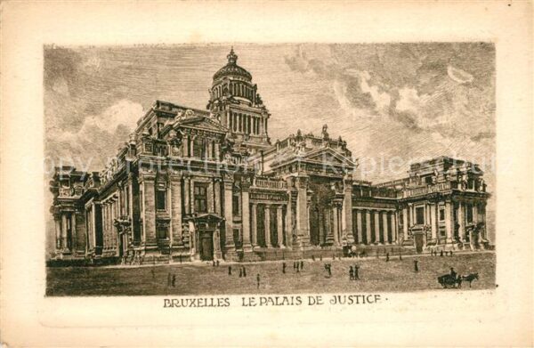 Bruxelles Bruessel Palais de Justice Dessin Künstlerkarte