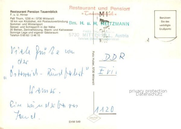 Mittersill Oberpinzgau Restaurant Pension Tauernblick Pass Thu – Bild 2