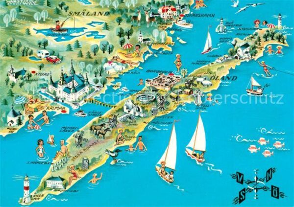 Oeland Insel mit Festland Landkarte