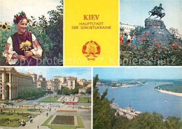 Kiev Kiew Trachten Bogdan Chmelnitzki Denkmal Kal