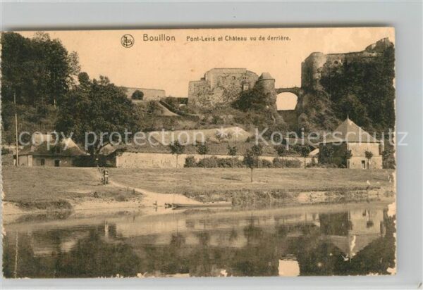 Bouillon Wallonne Pont Levis et Chateau vu de derrière