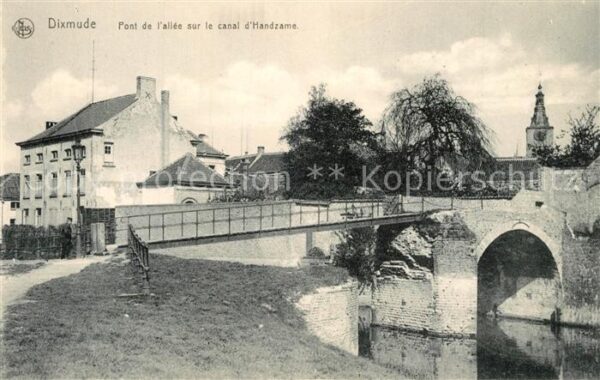 Dixmude Pont de l'allée sur le canal d_Handzame