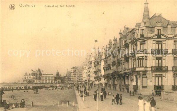 Oostende Ostende Gezicht op den Zeedijk La Digue et la p
