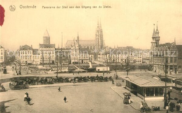 Oostende Ostende Panorama der Stad aan den Uitgang van d