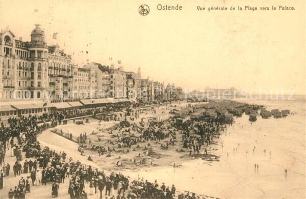 Ostende Oostende vue Generale de la Plage vers le Palace