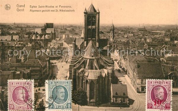 Gand Belgien Eglise Saint Nicolas et panorama de la