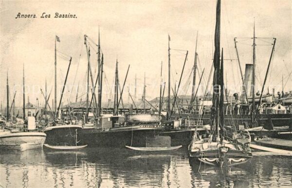 Anvers Antwerpen Les Bassins Port Bateaux