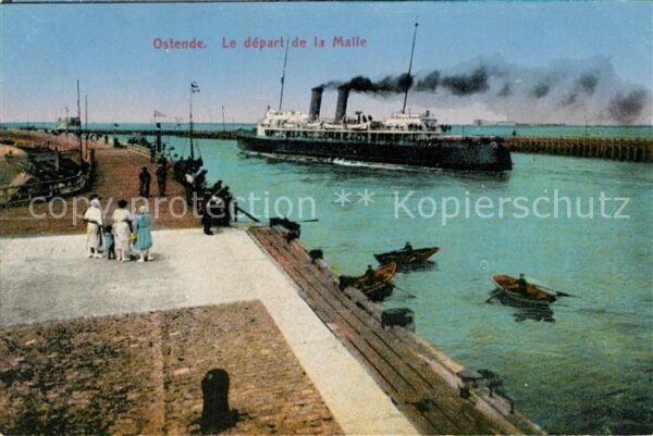 Ostende Oostende Le départ de la Malle Vapeur