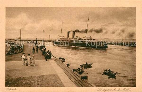 Ostende Oostende Estacade Départ de la Malle Vapeur