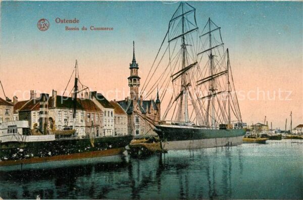 Ostende Oostende Bassin du Commerce Bateaux