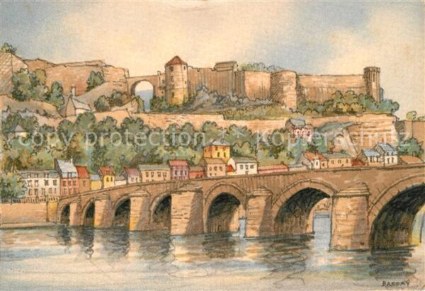 Namur Wallonie Pont de Jambes et la Citadelle Dessin K