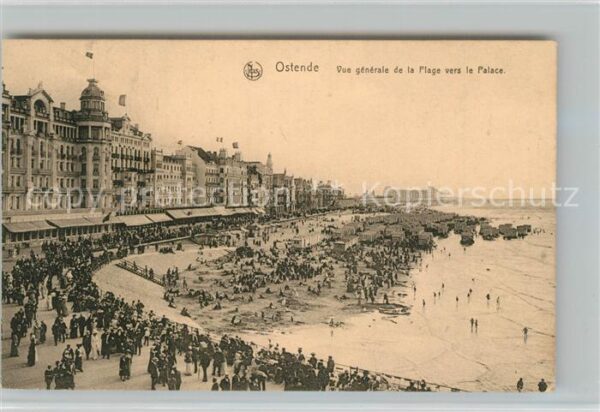 Ostende Oostende Vue de la Plage vers le Palace