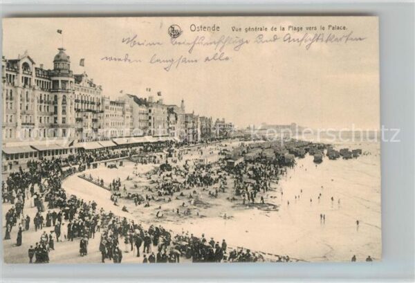Ostende Oostende Panorama Plage vers le Palace