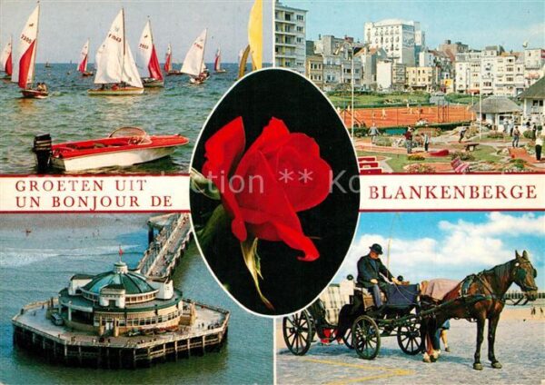 Blankenberge Segelpartie Tennisplatz Seebrücke Pferd