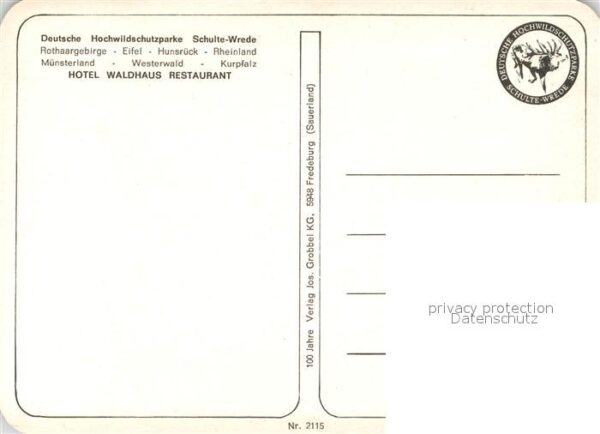 Eifel Region Dt Hochwildschutzparke Schulte Wrede Ho – Bild 2