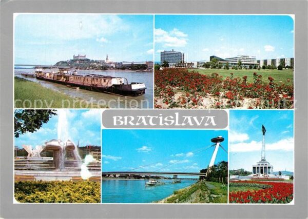 Bratislava Pressburg Pozsony Petrzalky na Dunaj a hrad Nova vystavba