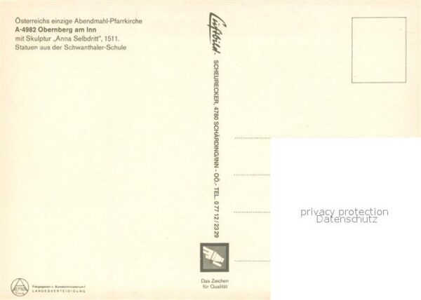 Obernberg Inn Abendmahl Pfarrkirche mit Skulptur Anna – Bild 2