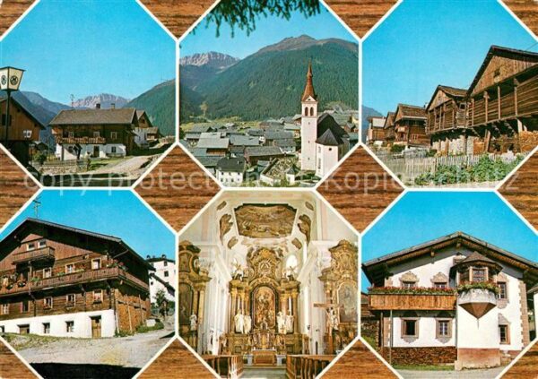 Obertilliach Dorfstrasse mit Porze Wohn und Stallgeb