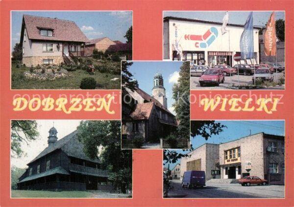 Wielkie Piekary Fragment wsi Centrum handlowe Kosciol s