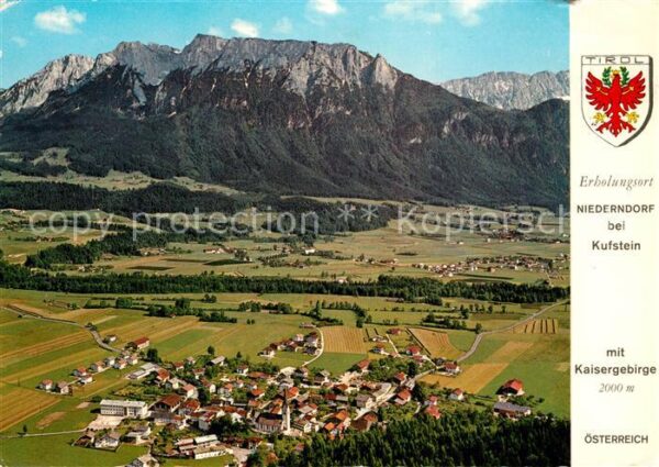 Niederndorf Kufstein Fliegeraufnahme mit Kaisergebirge
