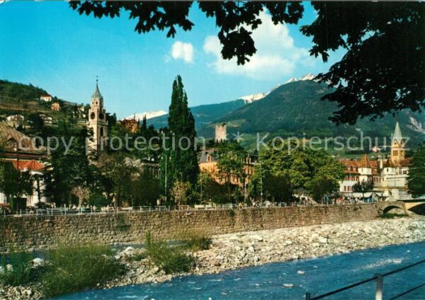 Meran Merano Promenade mit Pfarrturm