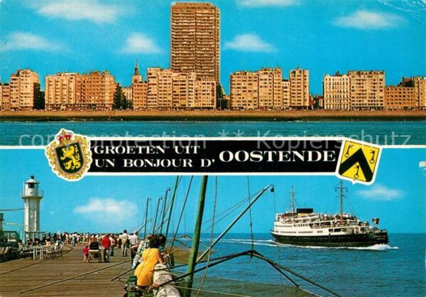 Oostende Ostende Strandhotels Pier Leuchtturm Fahrgastsc