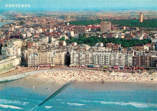 Oostende Ostende Strand und Promenade Fliegeraufnahme