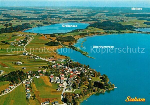 Seeham Obertrumersee Fliegeraufnahme mit Grabensee und Matts