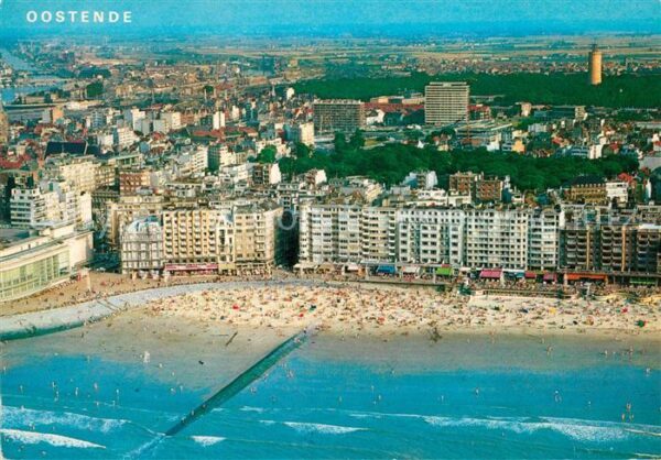 Oostende Ostende Fliegeraufnahme Strand und Promenade