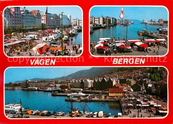 Bergen Norwegen Markt Hafenpartien