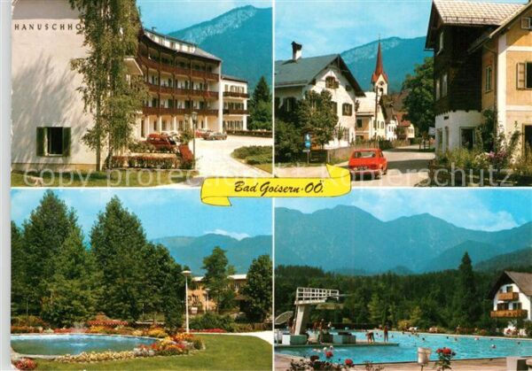 Bad Goisern Salzkammergut Hanuschhof Dorfpartie Brunnen Schwimmba