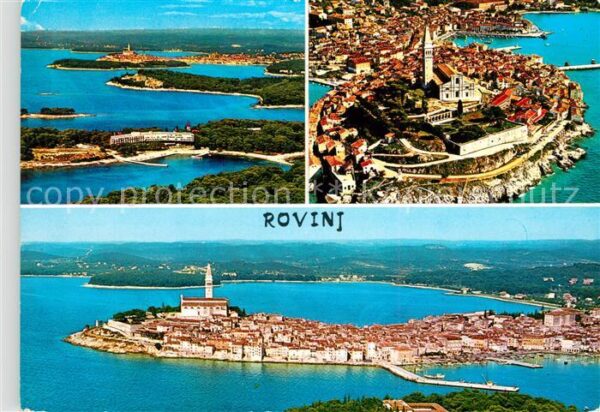 Rovinj Rovigno Istrien Fliegeraufnahme Kirche Panorama