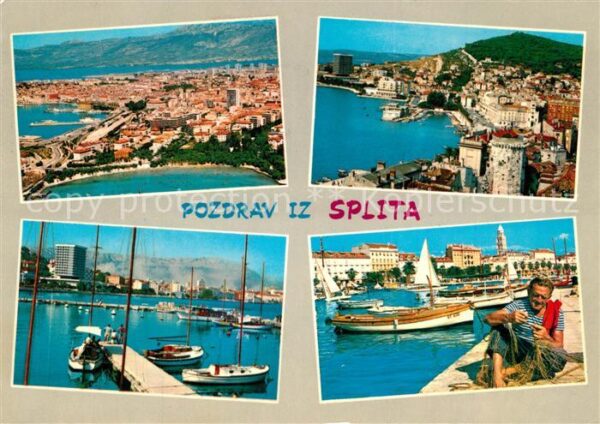 Split Spalato Fliegeraufnahme Panorama Hafen Fischer