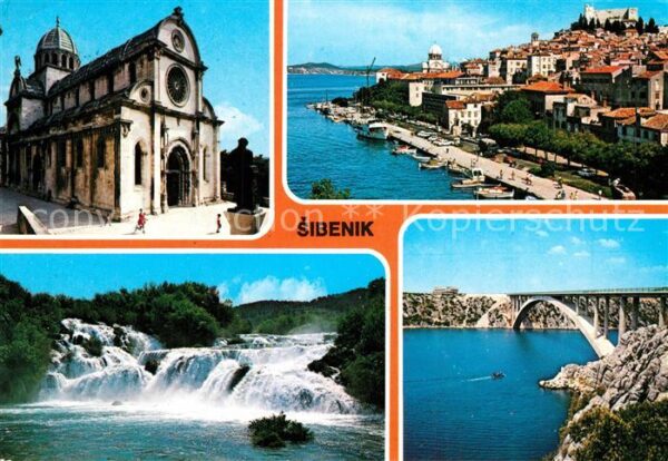 Sibenik Kirche Panorama Wasserfall Brücke