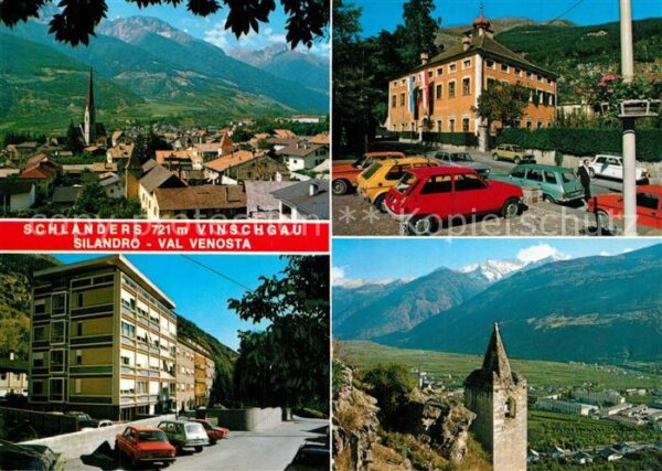 Schlanders Suedtirol Panorama Strassenpartien Burg