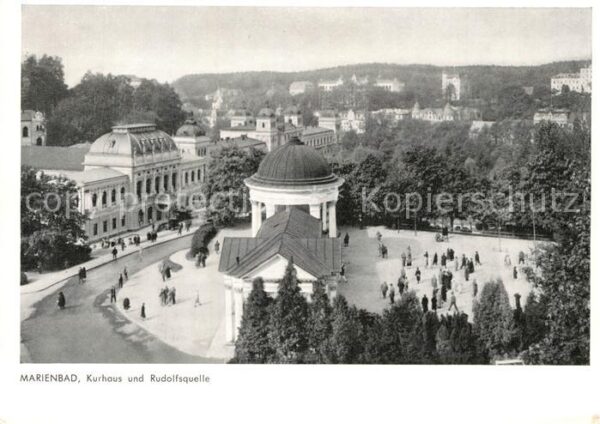 Marienbad Tschechien Boehmen Kurhaus und Rudolfsquelle