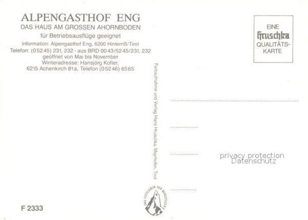 Hinterriss Tirol Alpengasthof Eng Kasalm – Bild 2
