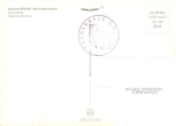 Goesting Fliegeraufnahme Burgruine Gösting – Bild 2