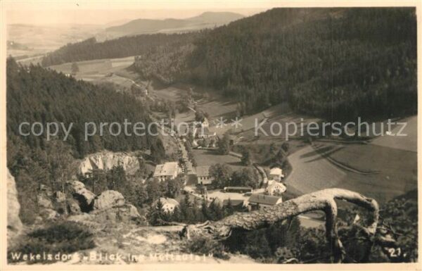 Wekelsdorf Teplice nad Metuji Landschaftspanorama Blick ins Mettautal