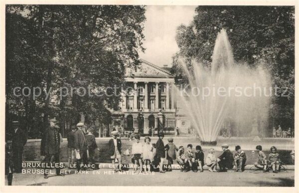 Bruxelles Bruessel Le Parc et le Palais de la Nation Fonta