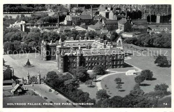 Edinburgh Scotland Holyrood Palace aerial view