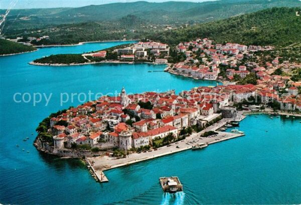 Korcula Altstadt Landzunge Fliegeraufnahme
